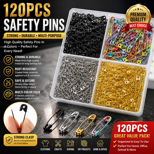 120x safety pins strong top - 120x,
