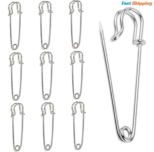 10pcs large safety pins - large, 2"