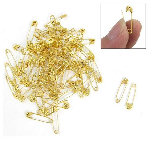 Gold safety pins - gold, small