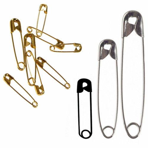 Safety metal pins silver - silver, black