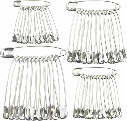 Safety pins silver - 4, sizes