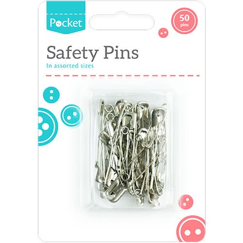 Safety pins pack silver - pins, 50