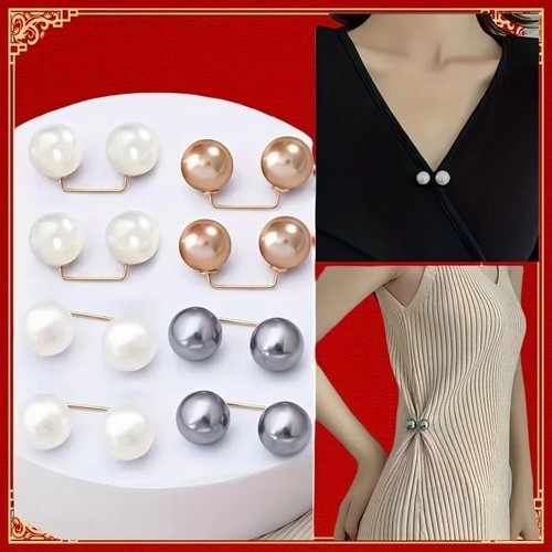 8pcs pearl brooch waist pins - pearl, &