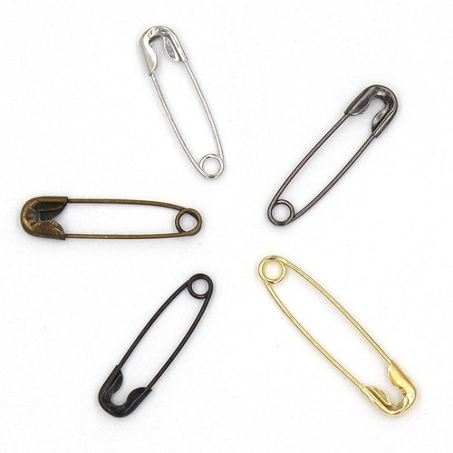 Safety metal pins silver black - safety,