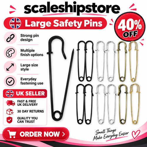20pcs safety pins - pins, 7.5cm