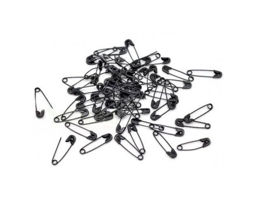 Black colour safety pins - 50, x